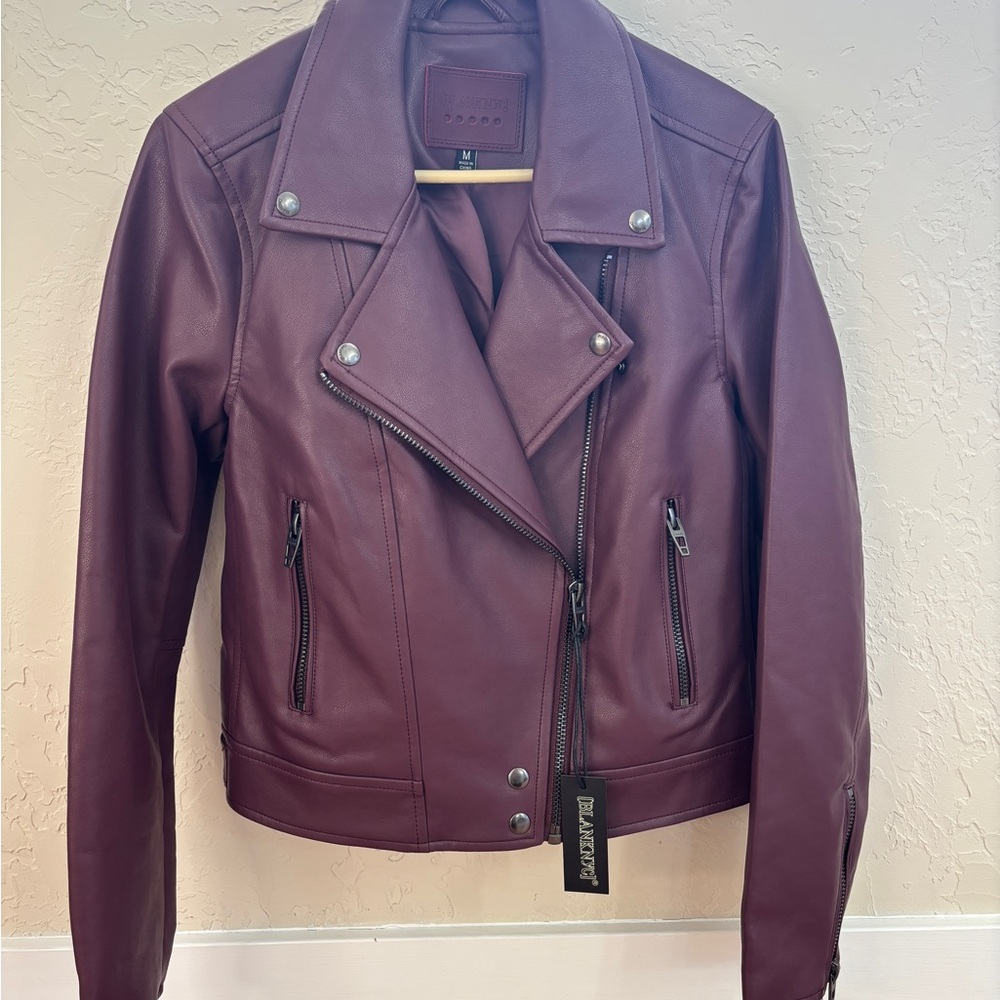Blank NYC Women's Burgundy faux Leather Jacket